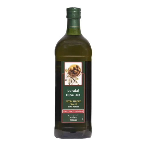 1 Liter Extra Virgin loralai Olive Oil bottle